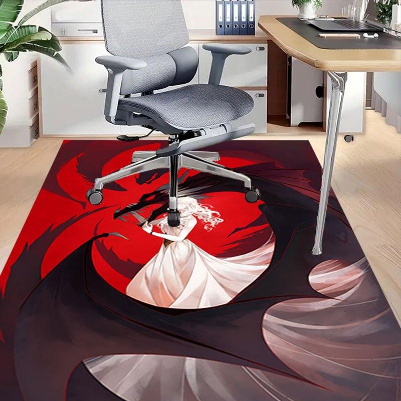 1 alfombrilla para silla de oficina Fire and Blood, Alfombrilla para decoración del hogar, Alfombrilla temática de fantasía, Alfombrilla duradera, Decoración de dragón, Adecuada para amantes de la temática de fantasía