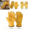 Work Gloves Cowhide Leather Gardening Mechanical Welding Safety For Industrial Use