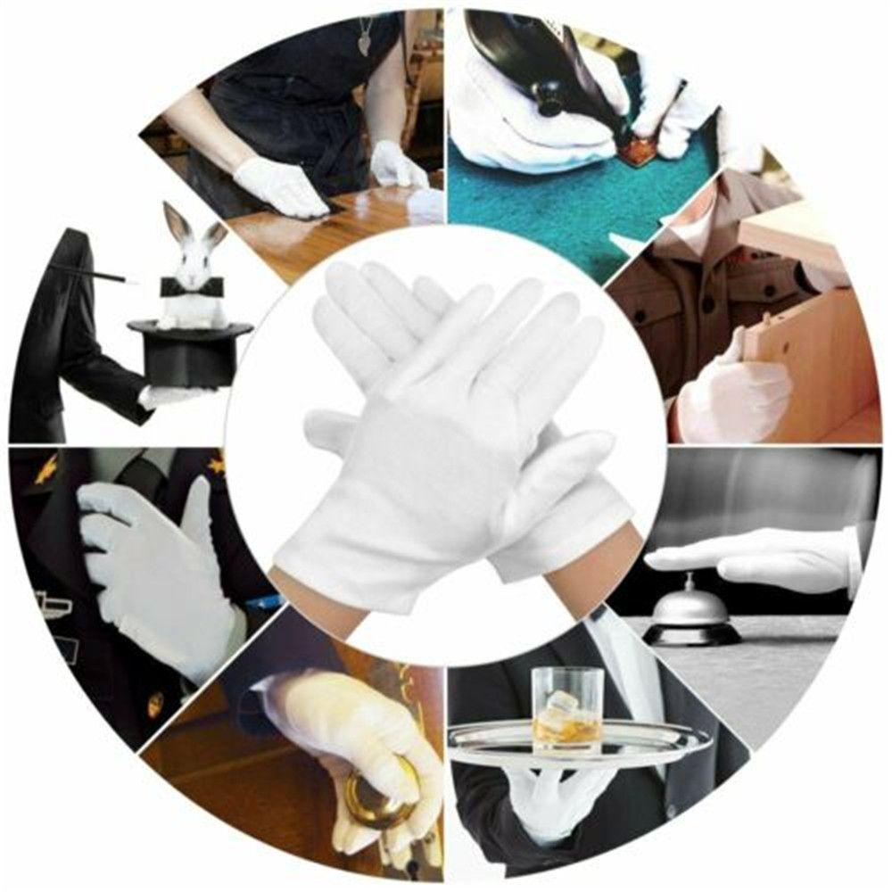 Pairs Health Care Anti Dust Comfortable Moisturising Etiquette Gloves 100% Cotton Work White Gloves