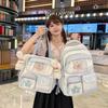 Schoolbag new high-value primary school schoolbag transparent pain bag girls light large capacity junior high school student backpack