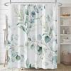 Watercolor Shower Curtain Digital Print Polyester Waterproof Mildew Proof with Brass Grommets