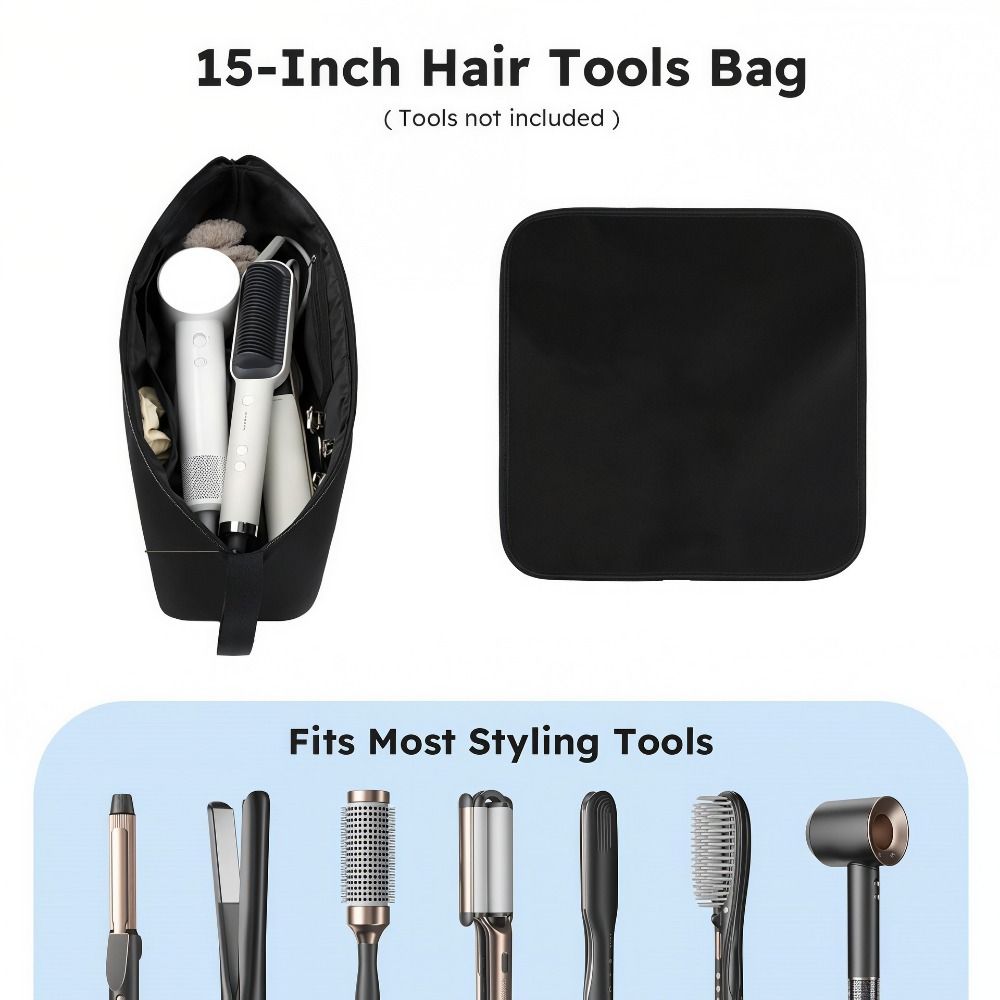 Soft Magnetic Curler Storage Bag Foldable Curling Iron Carrying Case Bathroom Storage