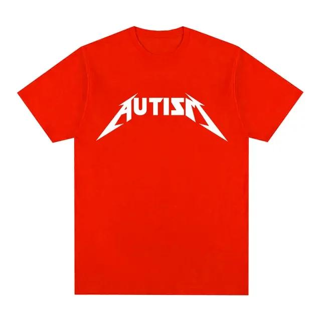 Autismus Metal Rock Meme Tričko Pánské Dámské Módní Hip Hop Krátký Rukáv Nadměrná Trička Léto Sport Volné Tričko Topy