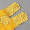 Beekeeping Protective Gloves, Beekeeper Sleeves Breathable Anti Bee Cloth, Apiculture Sheepskin Long Yellow Mesh Gloves 1Pair