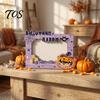 Indoor Festival Decorations Halloween Wooden Photo Frame, Double Layer Wood Tabletop Picture Holder, Holiday Table Creative Display Stand for