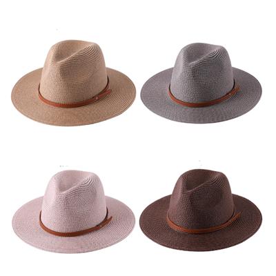 Cappello da Sole in Paglia Naturale Panama Morbido Sagomato Estate Uomo/Donna a Tesa Larga Cappelli da Spiaggia Protezione UV Cappelli Fedora