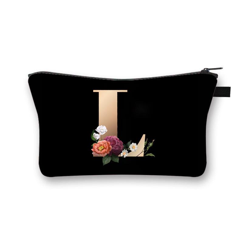 Alphabet Printed Change Bag Multifunctional Travel Storage Bag Elementary School Polyester Stationery Zipper Pencil Bag