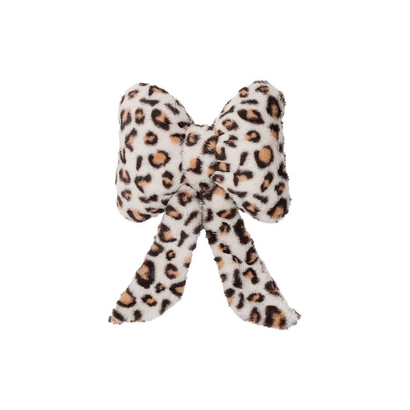 Bow Leopard Print Car Headrest Car Seat Decoration Neck Pillow Protection Pillow Plush Comfortable Seat Cushion Lumbar Support