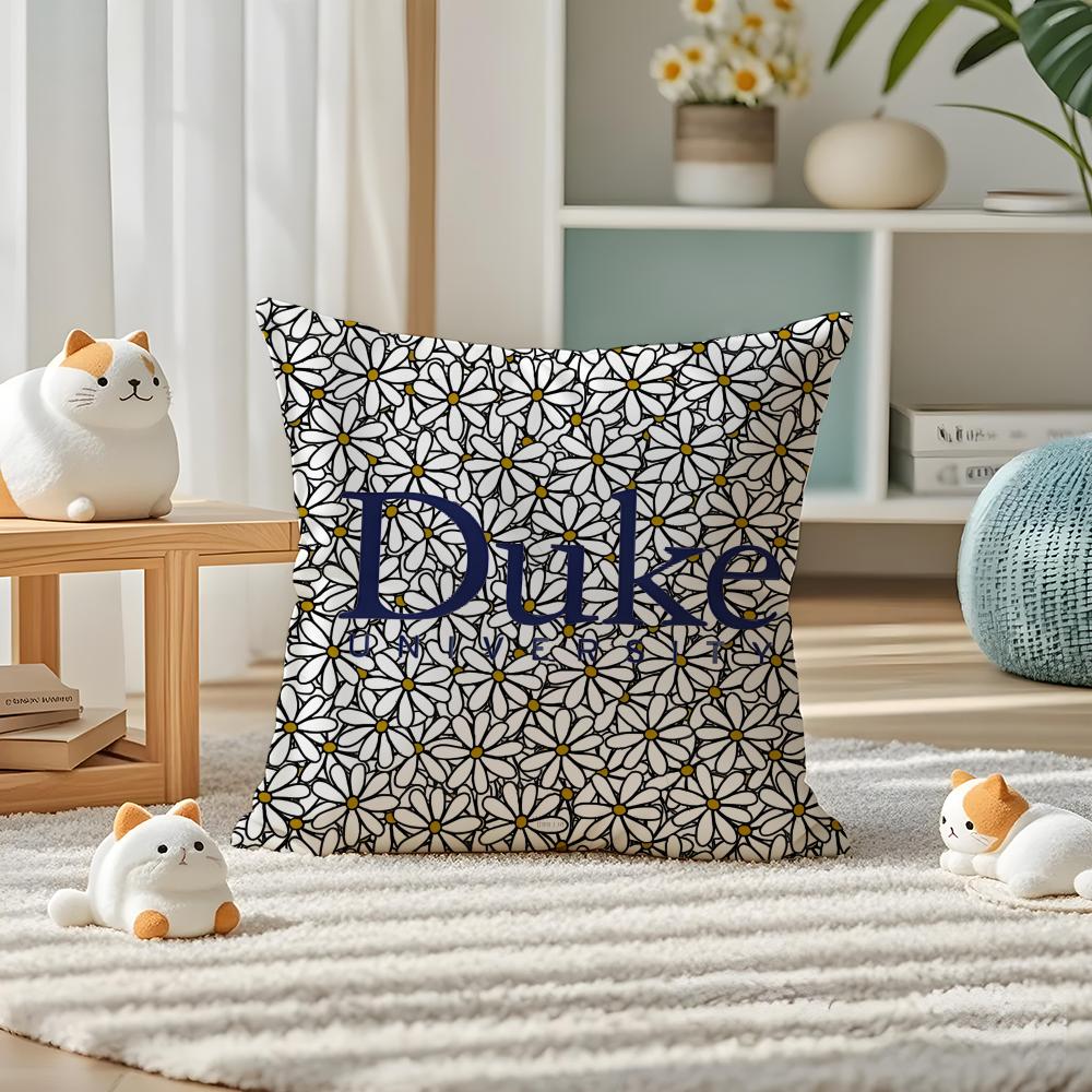 D-Duke University Pillow Case Silky Elegant Comfort Sofa Bed Invisible Zipper Peach skin 18*18(CM)-1Pcs