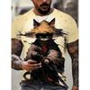 Samurai Men's T-shirt Soldier Print O Neck Short Sleeve Casual Anime Pullover Streetwear Outdoor Male Tee Top Oversized Clothing