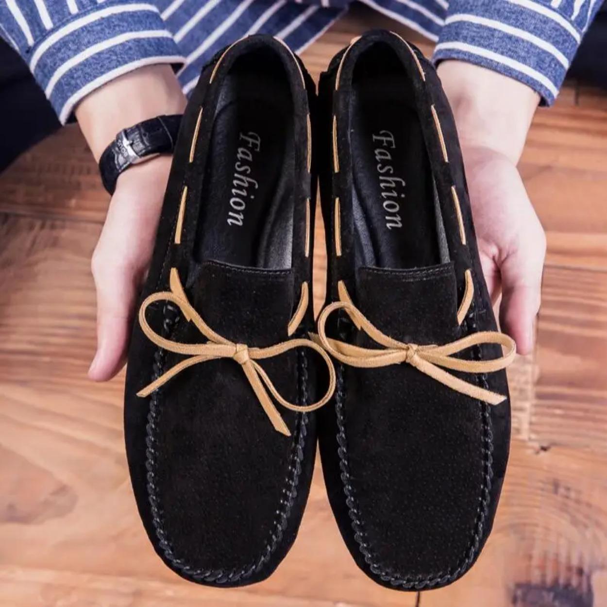 

2026 Leather Men Casual Shoes Luxury Brand comfortable Slip on Formal Loafers Men Moccasins Italian Soft Male Driving Shoes 46 чорний