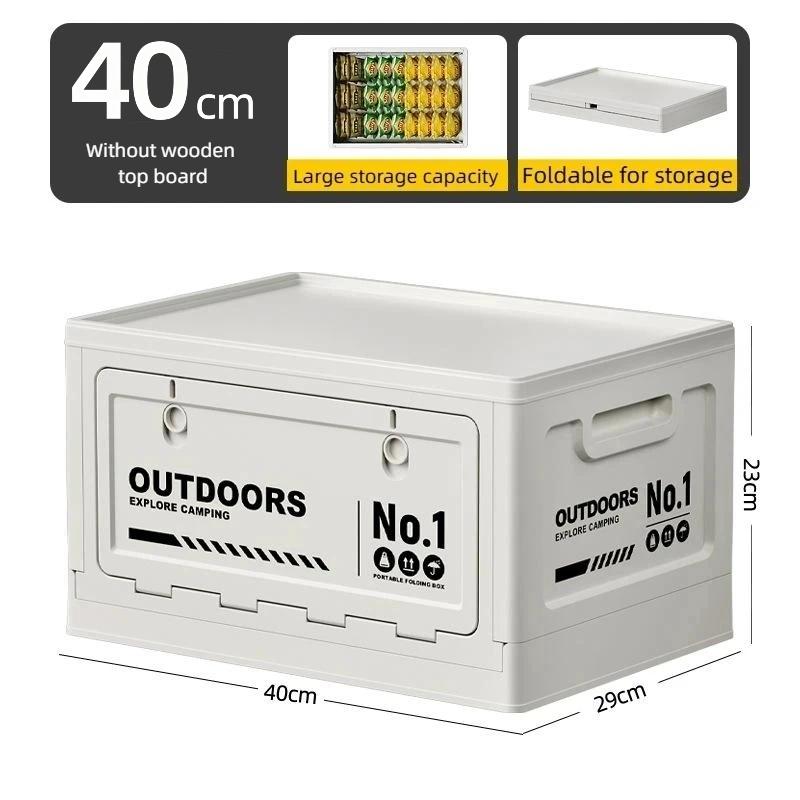 1Pcs Multifunctional Camping Box Foldable Car Trunk Storage Organizer With Bench & Cutting Board For Picnic