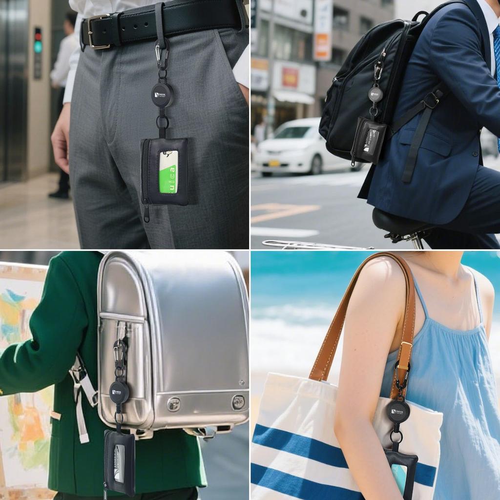 [DMEEK] Set of 3 Reel Keychain with Carabiner Reel Strap