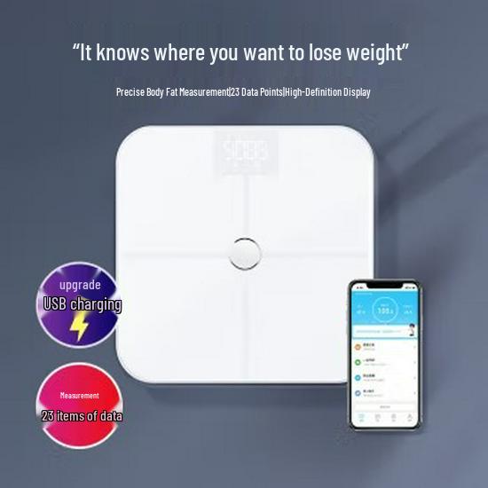 Yun Kang Bao Smart Bluetooth WiFi Body Fat Scale with Eight Electrodes for Accurate Household Measurement