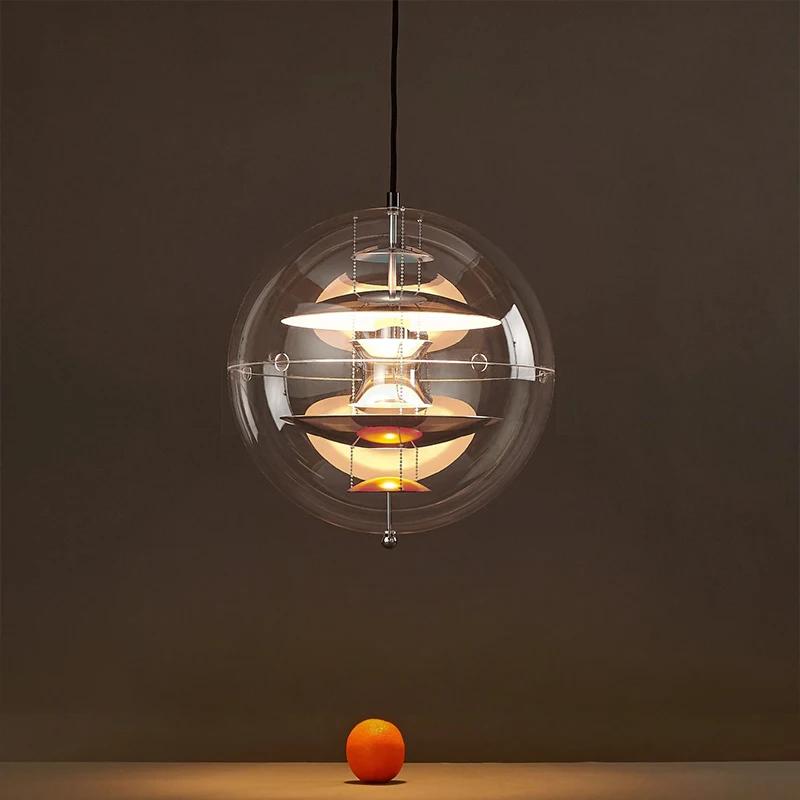 Modern Nordic Globe Ball LED Planet Pendant Light Danish Acrylic Hanging Lamp Living Room Dining Home Decor Suspension Lustre