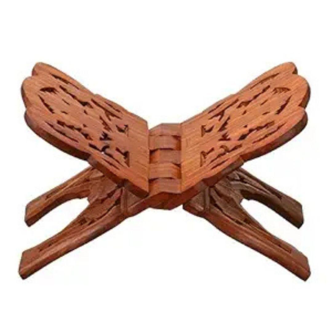 

Деревянная подставка для книг Рехал для Корана, Гиты и Священных книг – Складной держатель для книг из дерева шишам с традиционной резьбой для молитвы, дома и в подарок