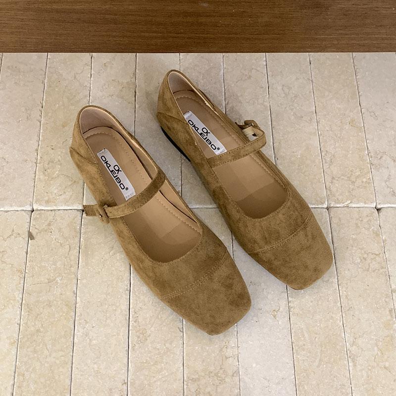 

Мода Мода Ремешок с пряжкой Женские туфли-лодочки на плоской подошве Мягкая женская обувь с мелким вырезом Замшевые женские балетки с обувью 35 хаки