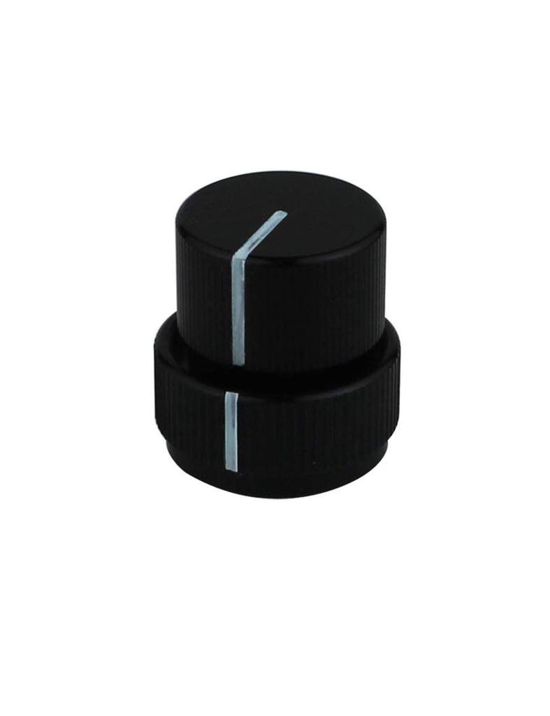 Guyker Aluminum Dual Concentric Control Knob Dome Volume and Tone Stack Replacement Set Black 2 Pcs for Electric Guitar or Bass