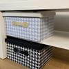 Stylish Houndstooth Pattern Foldable Storage Container Fabric Foldable Box for Space Organization In Vehicle Homes