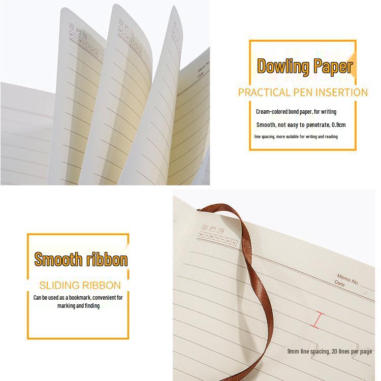 Men's Business Notebook with Printed Pages, Leather Cover, Magnetic Buckle, and Pen Holder. Perfect for Meeting Minutes and Office Use.