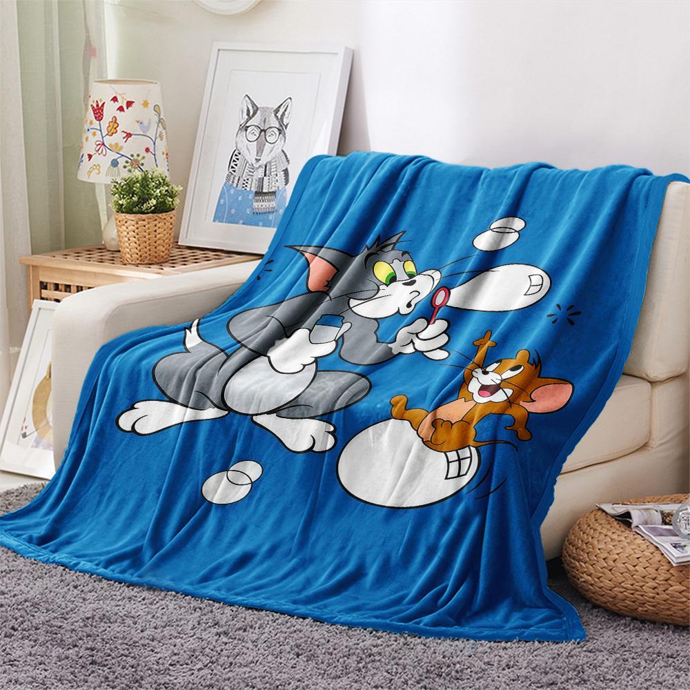 Tom and Jerry2 Flannel Blanket, High quality Comfortable for All Seasons, Home Decor, Warmth and Comfort