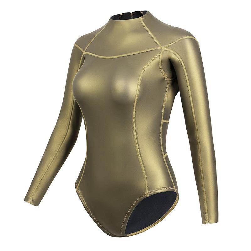 2Mm Bikini Free Diving Wetsuit Surf Suit One-Piece Swimsuit Colorful Titanium Wetsuit Back Hollow