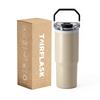 Vaso de Viaje al Vacío de Acero Inoxidable de Grado Alimenticio de 1000 ml Amigable con el Portavasos con Asa y Taza de Café Aislada para Oficina y Camping