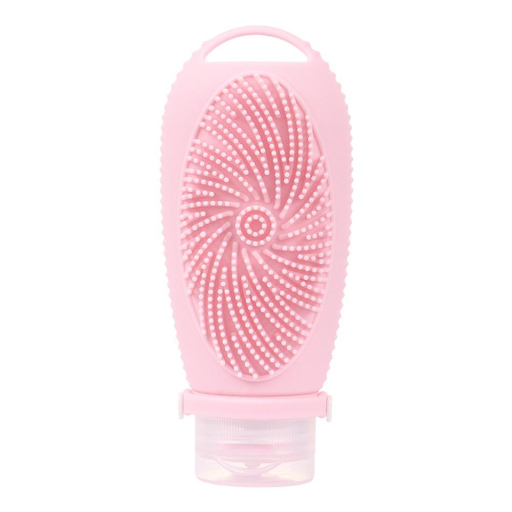 2 in 1 Shower Brush Bottle 100ml Toiletry Containers Portable Travel Refillable Bottles
