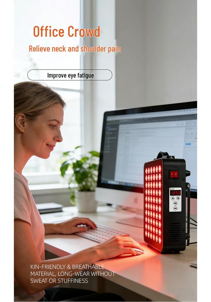 300W Infrared Physiotherapy Lamp for Home: Large Panel, Facial Red Light Therapy