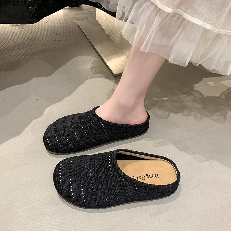 

Summer New 2025 Women s Fabric Slippers Flat Hollow Sandals Trend Fashion Sports Beach Shoes Casual Soft Comfortable Slippers 40 чорний