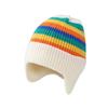 Autumn and Winter Children's Thermal Hat Rainbow Color Cute Baby Hat Infant Ear Protection Warm Knitted Pullover Hat
