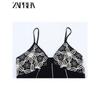 Zaprha 2025 New Arrival Pure Desire Sexy Embroidery V-neck Strap Midi Skirt Dress Waist-Tight Slim Looking 3897112
