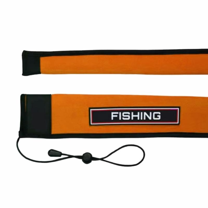 

Fishing Poles Sleeves Gloves Fishing Rod Cover Fishing Rod Sock Snag Resistant Protective Cover for Baitcasting Rod оранжевый