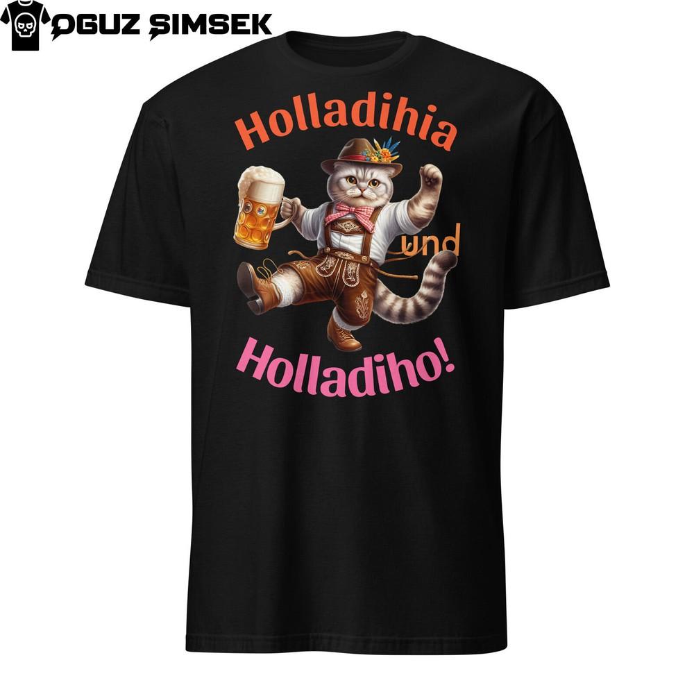 

Кот в баварском наряде, танцующий шлёпплаттлер, в футболке с надписью Holladihia und Holladiho 2XL