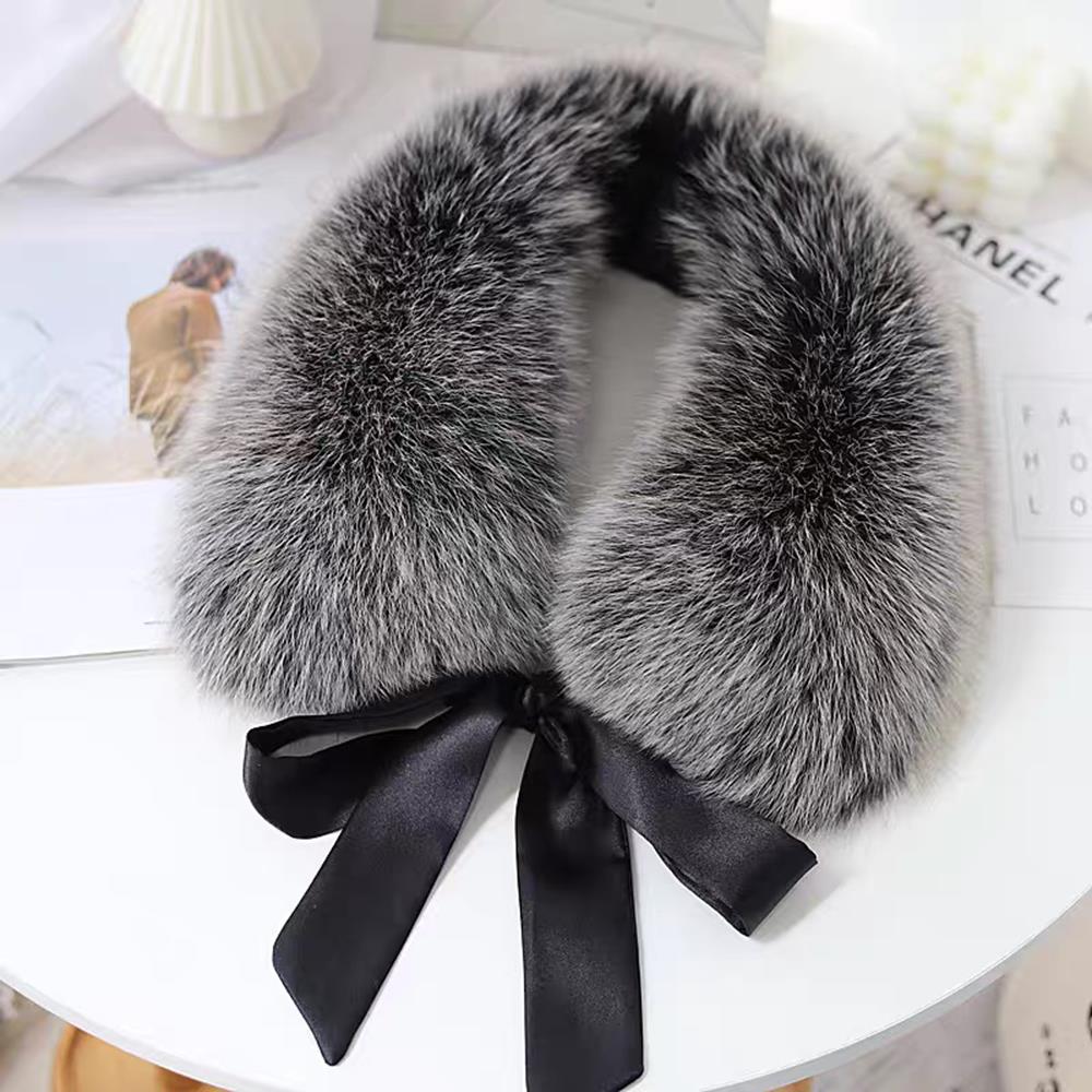 New Winter Neck Warmer Raccoon Fur Collar Fur Scarf Women's Luxury Fur Collar For Coat Fur Hood Decorate Luxury Fur Scarves