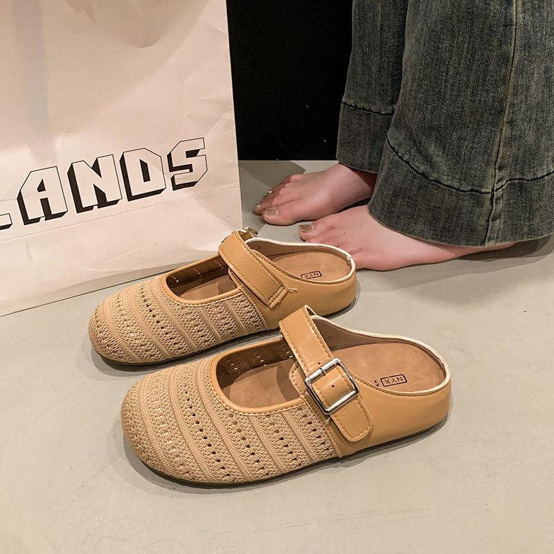 

Xia Wai s new women s retro woven bag head slippers women wear bohemian pedals with thick soles 40