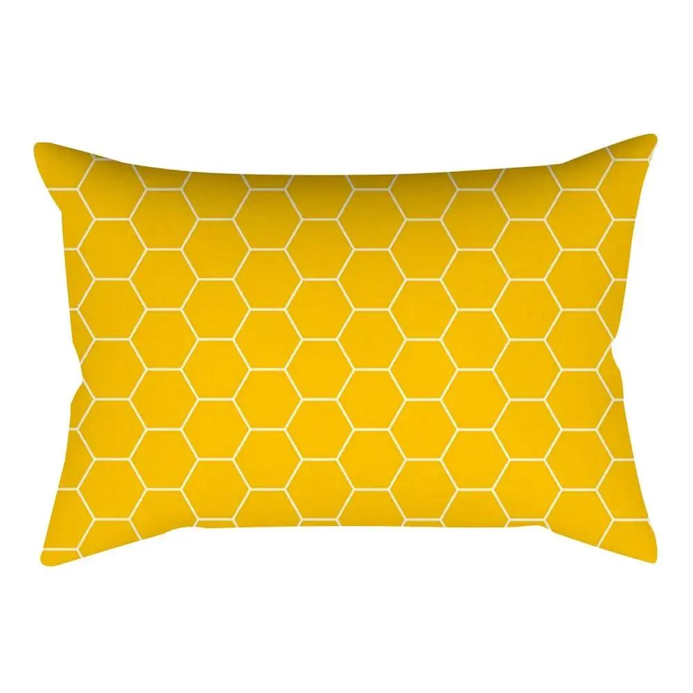 Rectangular Yellow Pillowcase Sofa Car Seat Cushion Cover Home Textile Simple Fashion Geometric