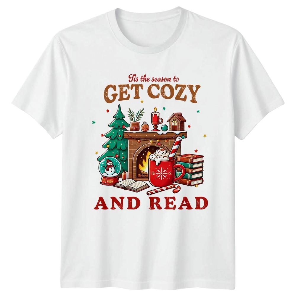 Tis The Season To Get Cozy And Read Christmas Holidays Graphic Unisex Tee S