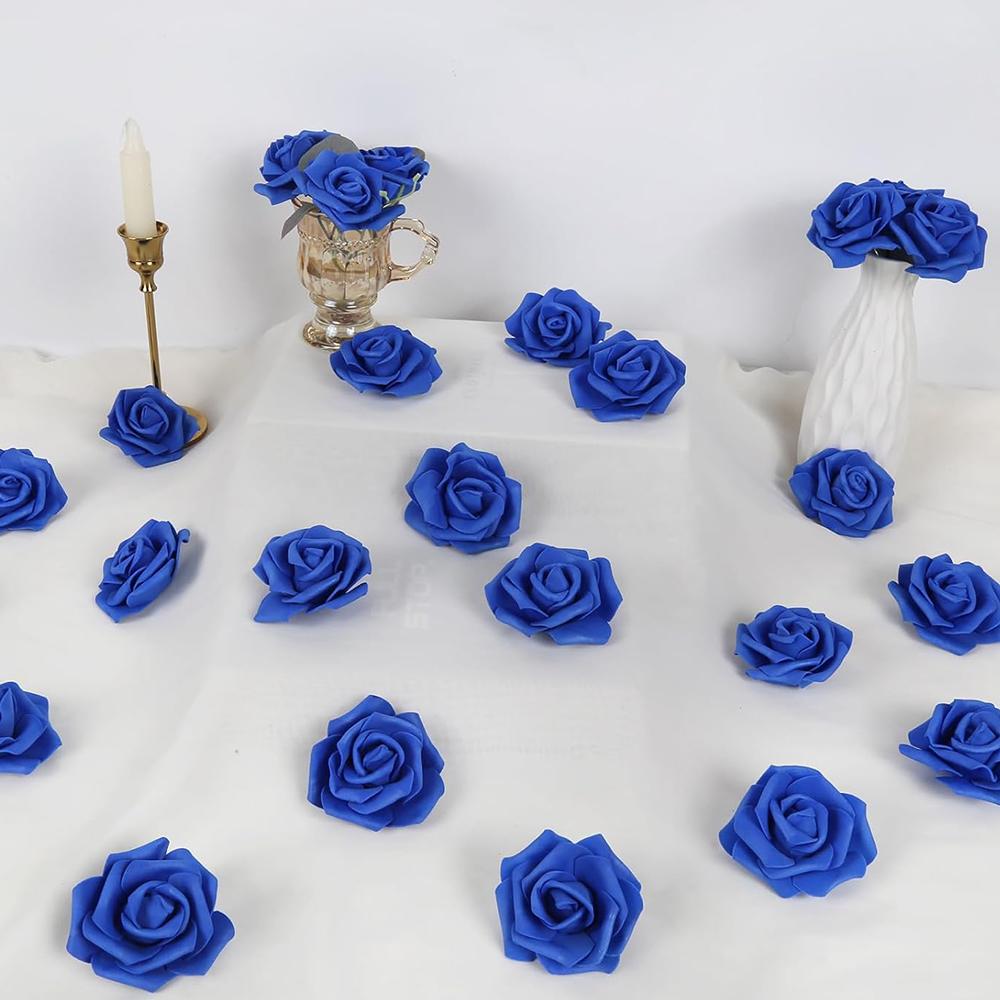 50/100PCS Artificial Flower Foam Rose Bouquet Festival Wedding Bride Bouquet Decor DIY Gift Wreath Outdoor Garden Party Ornament