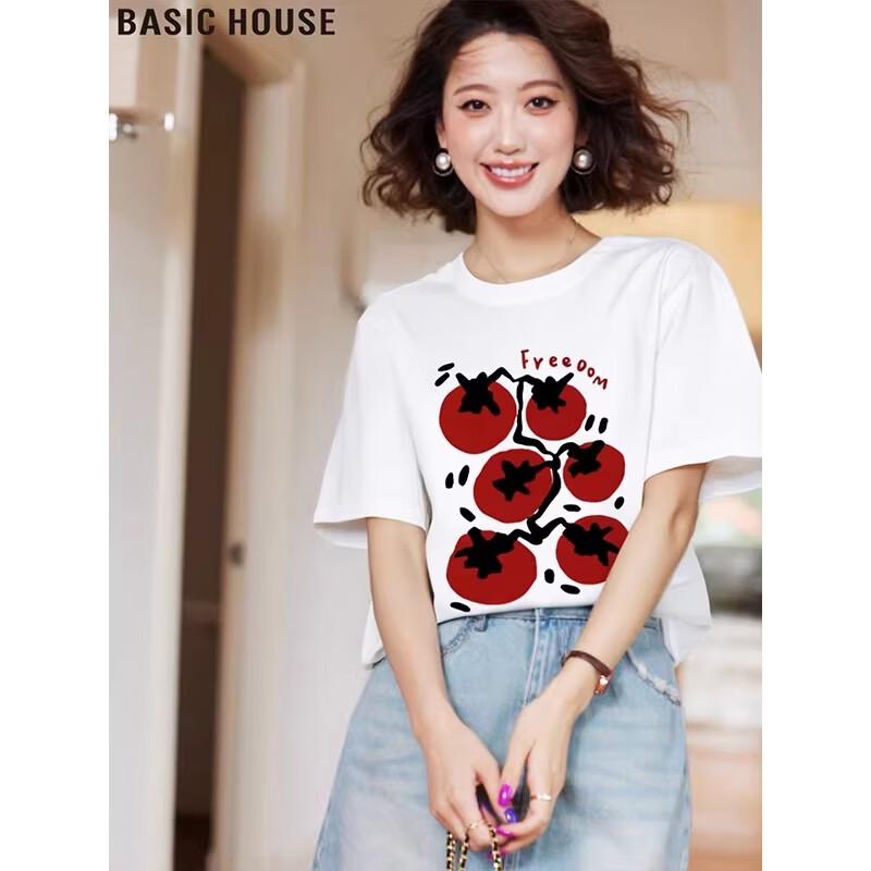 Basic House Women s Printed Cotton T-Shirt XL