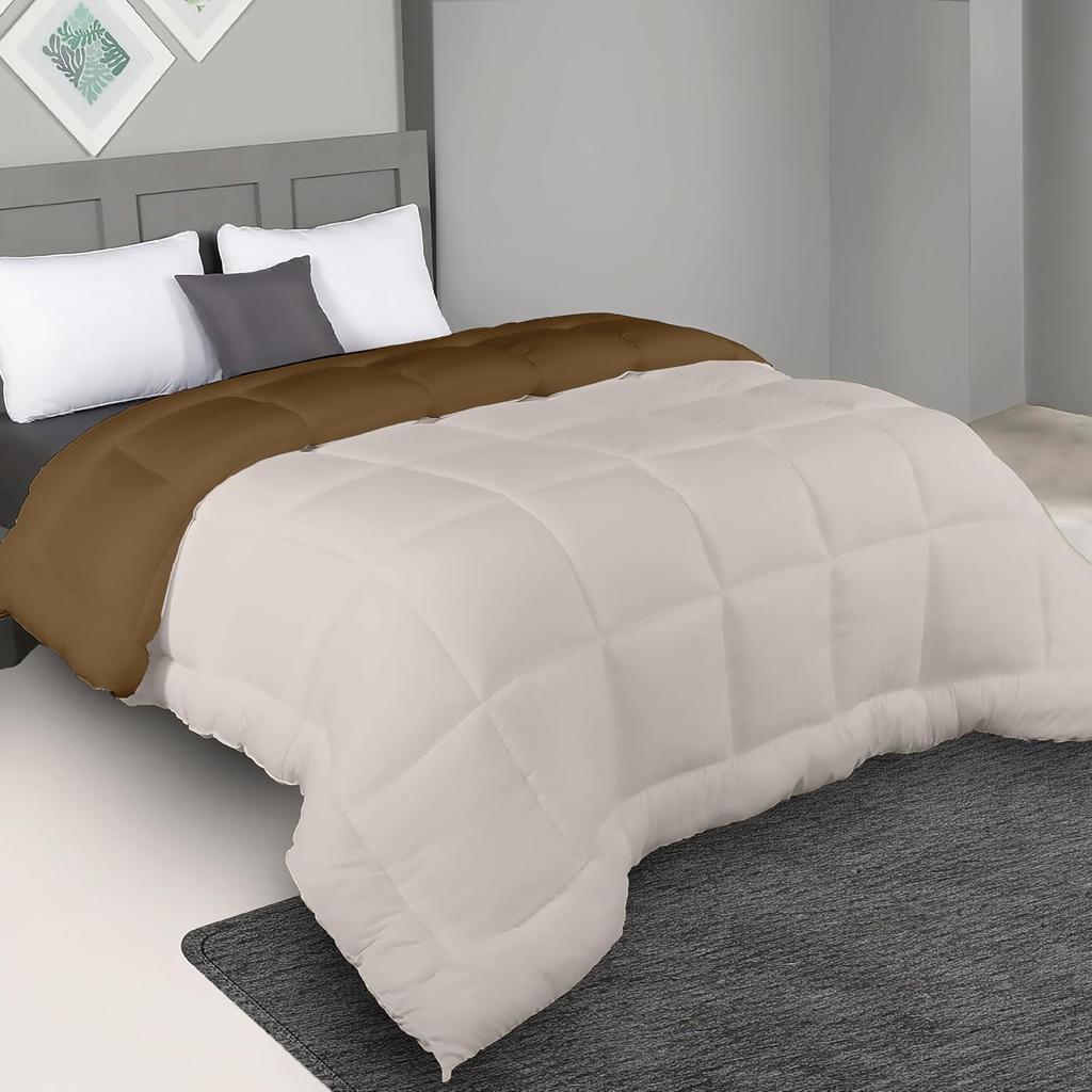 Plush Reversible Microfiber Comforter Single Bed | 220 GSM Wadding |110 GSM Peached Extra Soft Microfiber Fabric,