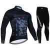 Men's Professional Long Sleeve Cycling Jersey & Padded Shorts Set, Quick Dry, Reflective, Breathable Bike Wear Clothing for Men