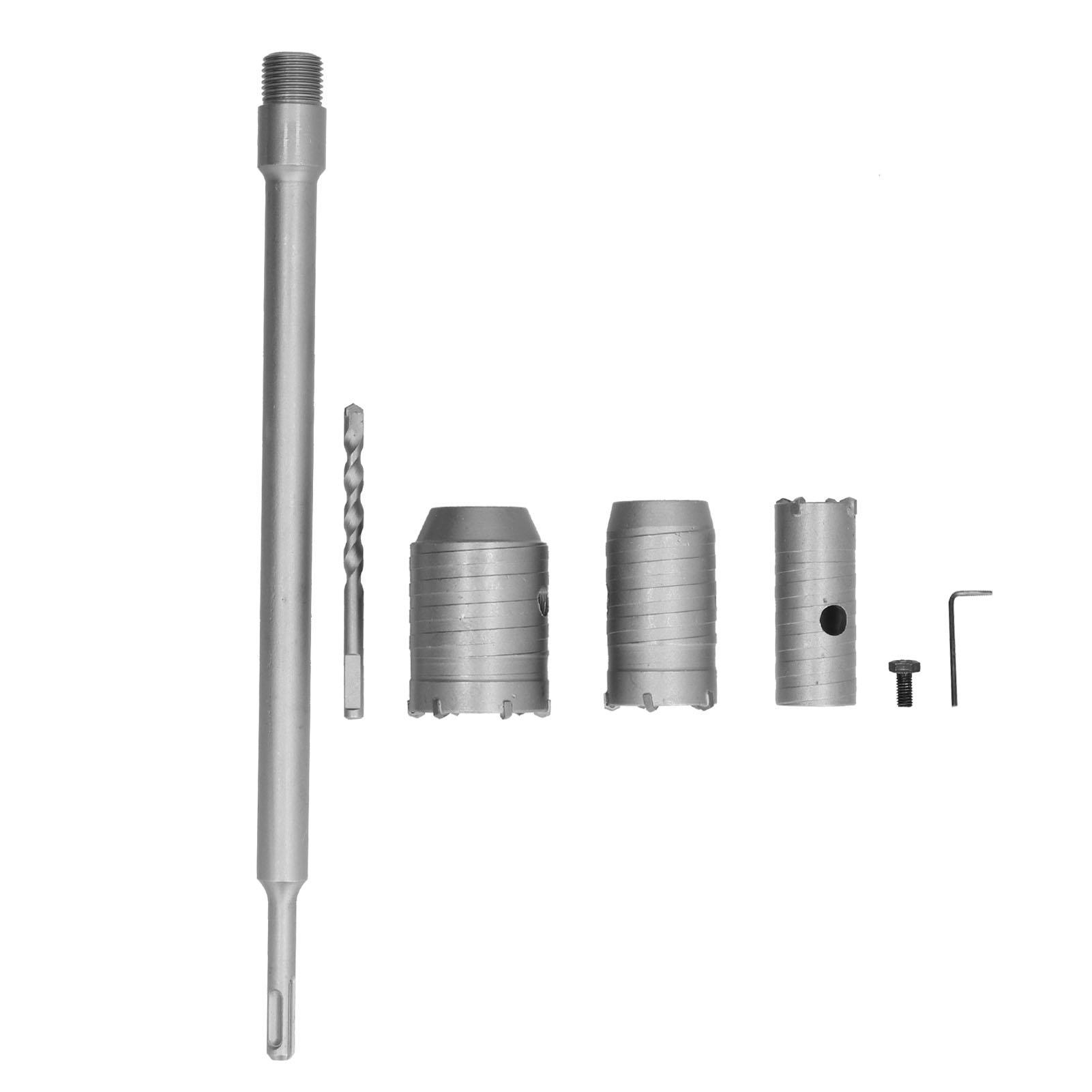 

Concrete Wall Cutter Drill Bit Hole Saw Set Round Handle 30 40 50mm with 350mm Shank