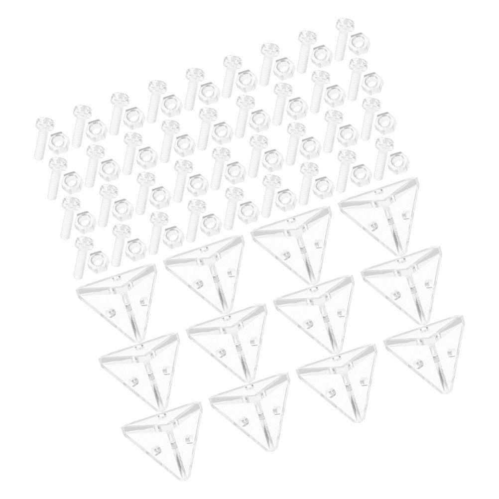 1 Set 1 Set Clear Plastic Corner Brackets 3-Hole Triangle Support Frame For Shelves Cabinets Furniture Hardware Braces Mounting