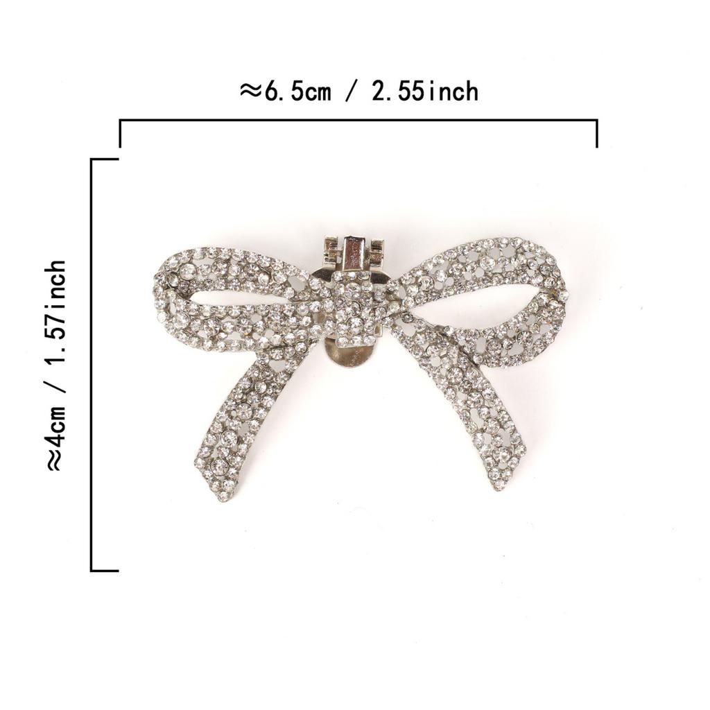 Sparkling Shoe Decoration Trendy Bowknot Shoe Accessory Versatile Shoe Clip Fashionable Crystal Shoe Buckles Charm