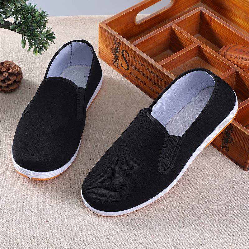 Old Beijing Cloth Shoes Men's Soft and Breathable Beef Tendon Sole One Pedal Street Stall Shoes Injection Molding Work Yellow Sole Single Shoes