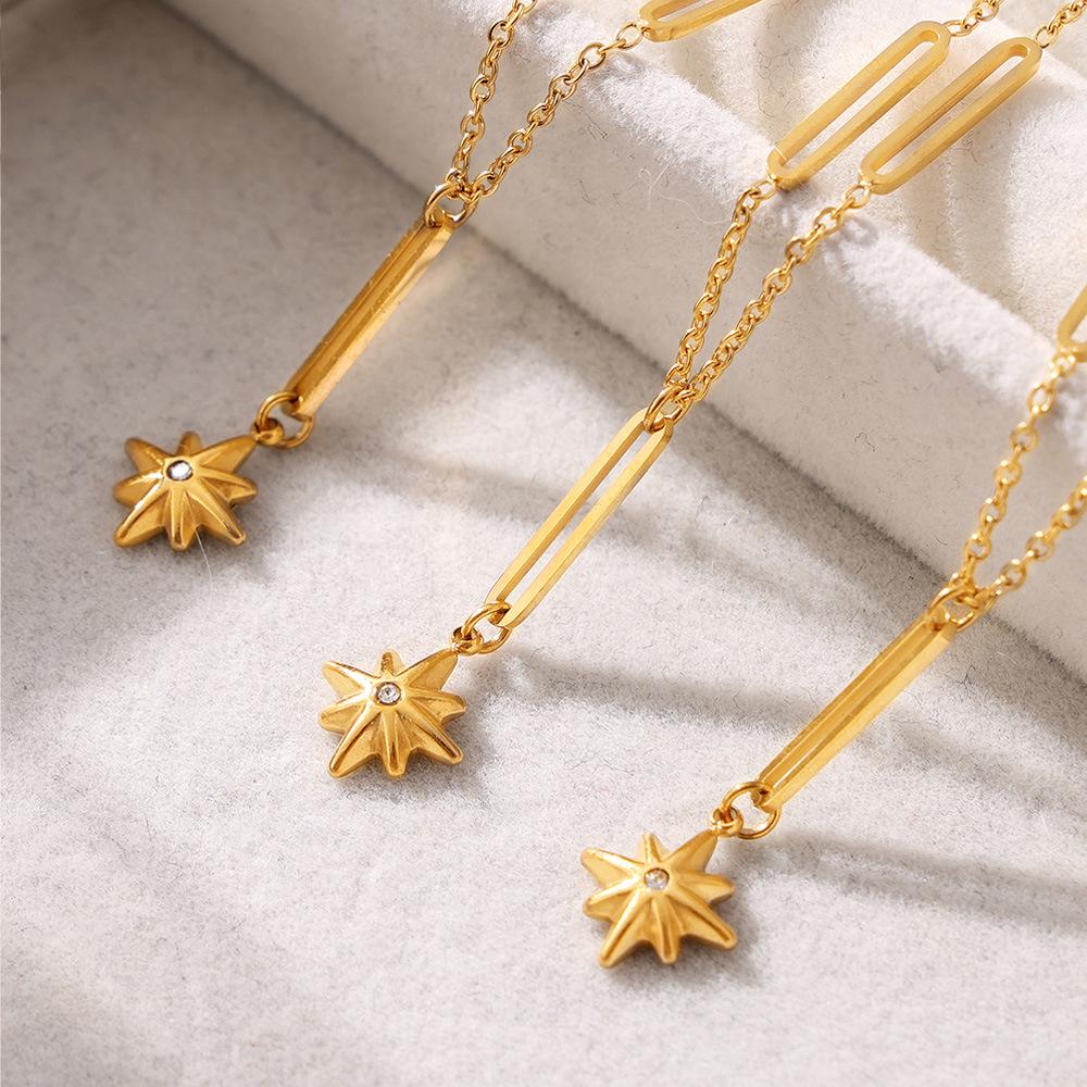 Exquisite Six-Pointed Star Tassel Necklace – Versatile Titanium Steel, Fade-Resistant