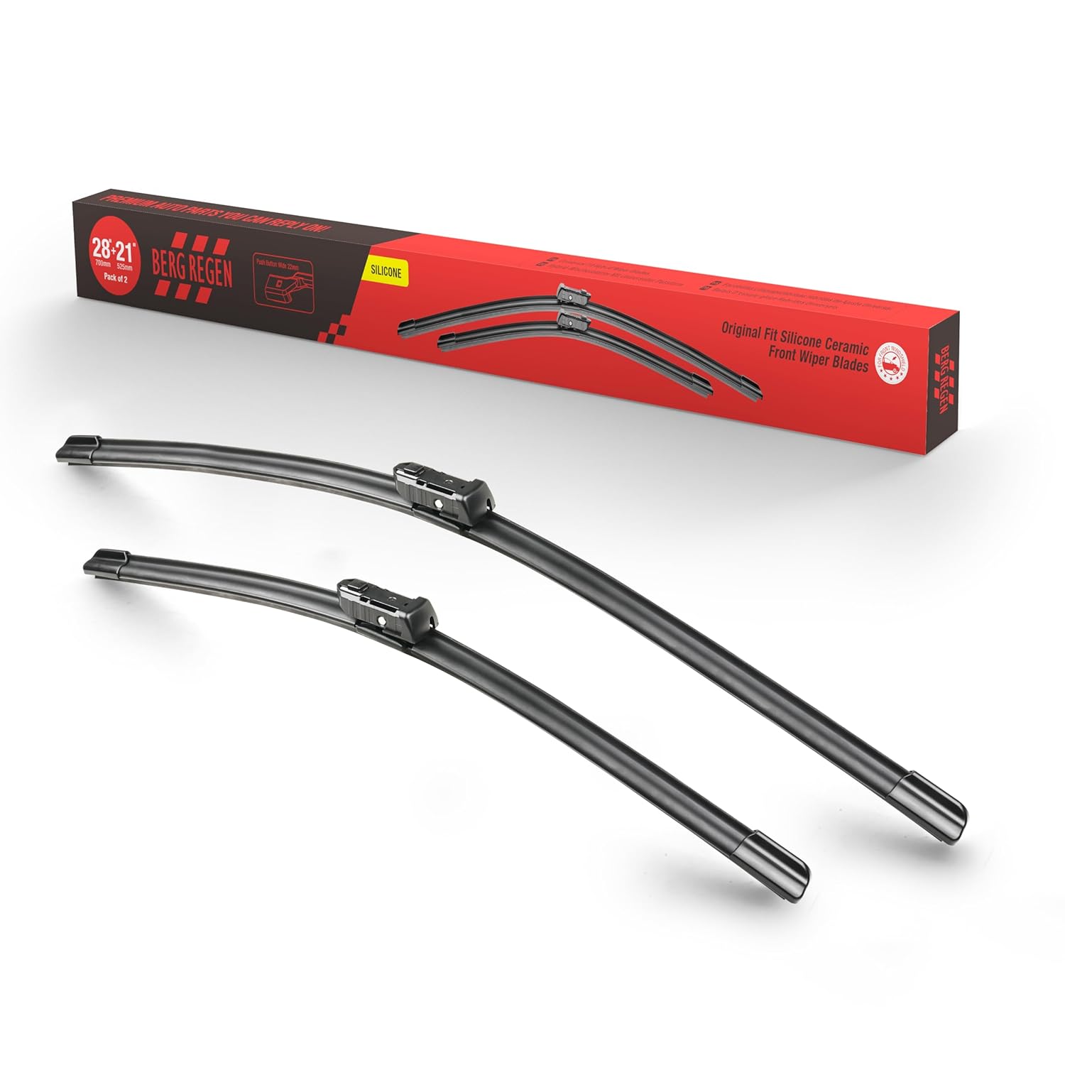 BERG REGEN 28 +21  Silicone Windshield Wiper Blades Set Replacement For Ford Transit-150 -2015/ Transit-250 -2015 / Transit-350 -2015-Original