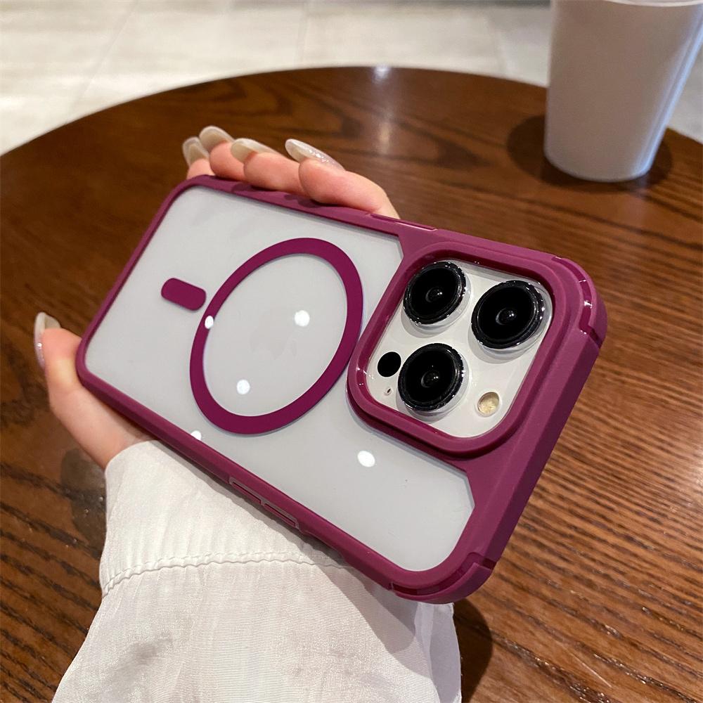 

Розкішний бездротовий чохол Magsafe для iPhone 15 14 Plus 13 12 11 16 Pro Max Прозорі міцні магнітні бамперні чохли For iPhone 16 Pro Max