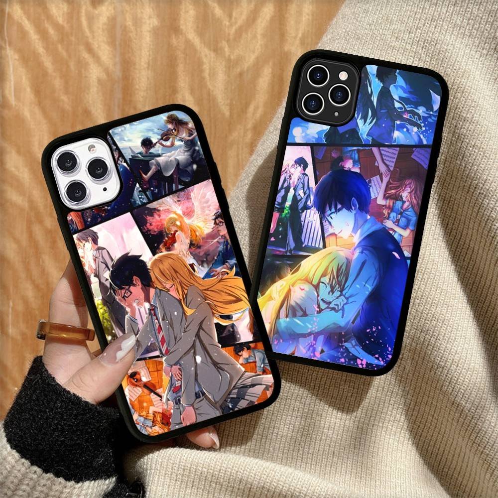 Amine Y-Your Lie In Aprils PC+TPU Protective Phone Case For iPhone 17 16 Pro max 15 Plus 14 13 12 11 Cover